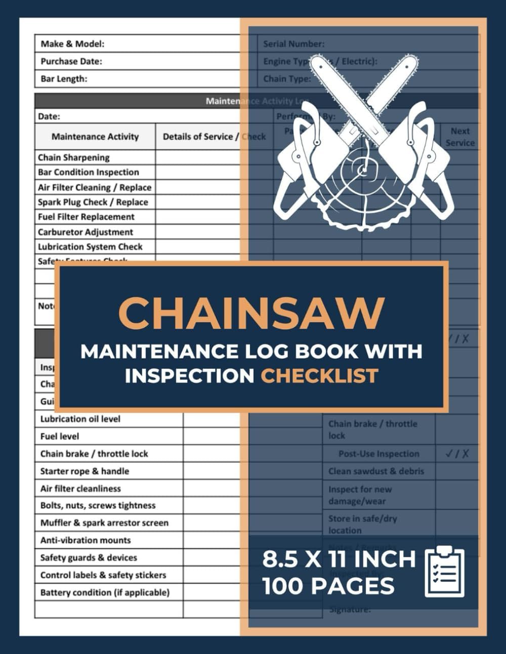 Chainsaw Maintenance Log Book